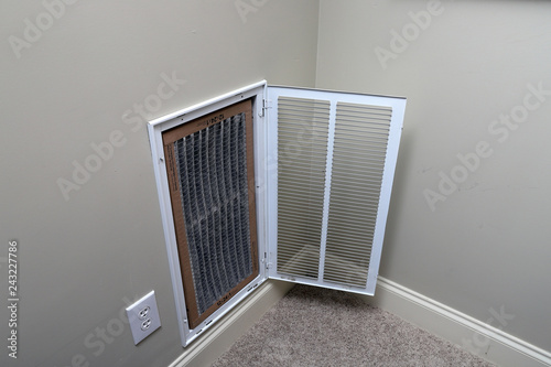 Fotografie, Obraz Replacing Dirty Air filter for home air conditioner