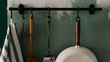 Kitchen tools hanged on the wall