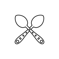 Poster - crossed spoons, cutlery icon. Element of kitchen utensils icon for mobile concept and web apps. Detailed crossed spoons, cutlery icon can be used for web and mobile