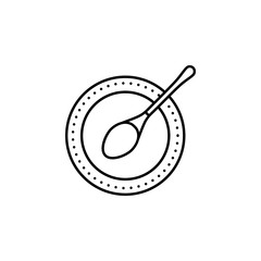 Poster - restaurant serving, plate, spoon icon. Element of kitchen utensils icon for mobile concept and web apps. Detailed restaurant serving, plate, spoon icon can be used for web