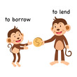 Opposite to borrow and to lend vector illustration