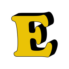 Poster - letter E, alphabet, 3D icon. Element of 3D color alphabet for mobile concept and web apps. Detailed letter E, alphabet, 3D icon can be used for web and mobile