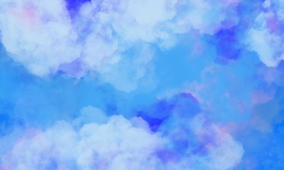 Wall Mural - abstract background with blue clouds and space for text