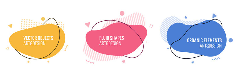 set of modern organic shapes. fluid vector trendy elements. template graphics with liquid geometric 