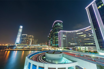 Skyline of Hong Kong city at night