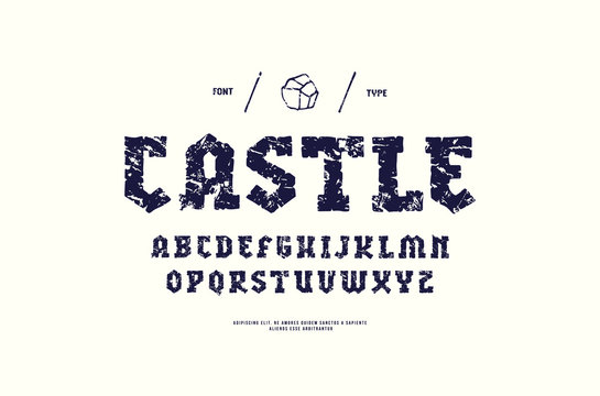 Stock vector serif handcrafted font