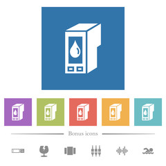 Poster - Ink cartridge flat white icons in square backgrounds