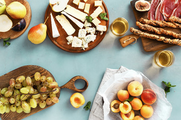 Poster - Appetizers table wine Fruit cheese Wine appetizers