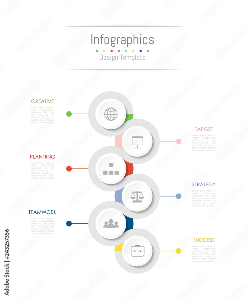 Infographic design elements for your business data with 6 options ...