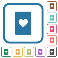 Poster - Heart card symbol simple icons