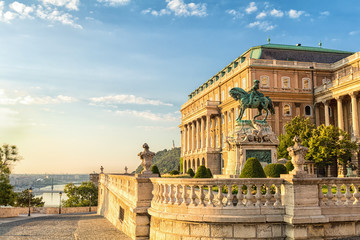 Wall Mural - Statue of Prince Eugene of Savoy in front of Royal palace in Budapest, Hungary.