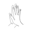 continuous line drawing of hands