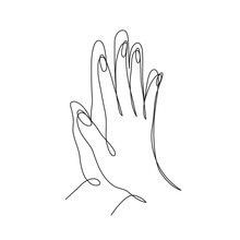 Continuous Line Drawing Of Hands