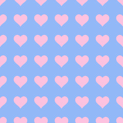 Wall Mural - Hearts seamless pattern Valentine's day background Colored Rose Quartz and Serenity