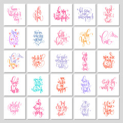 Wall Mural - set of 25 hand lettering love quotes to valentine's day
