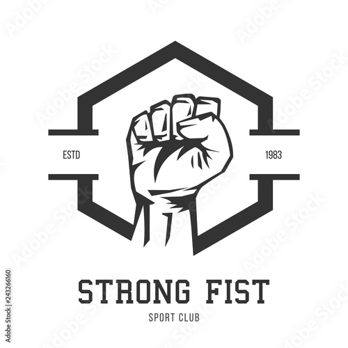 Fist Silhouette Template For Bodybuilding And Sport Fitness Logo