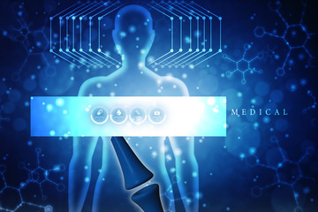 Poster - Synapse and Neuron cells sending electrical chemical signals. 3d rendering