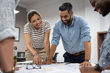 Group of architects working together