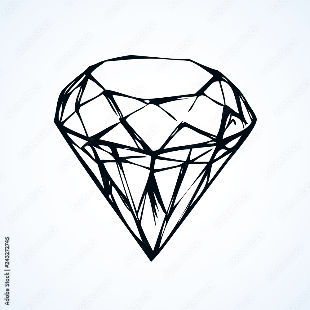 Diamond. Vector sketch - obrazy, fototapety, plakaty 