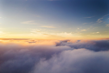 Wall Mural - beautiful sunrise cloudy sky from aerial view