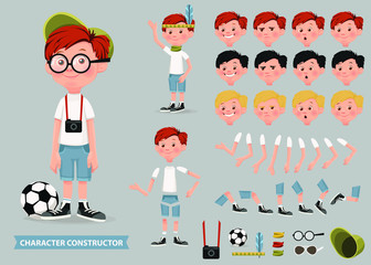 Creation of cartoon character boy set