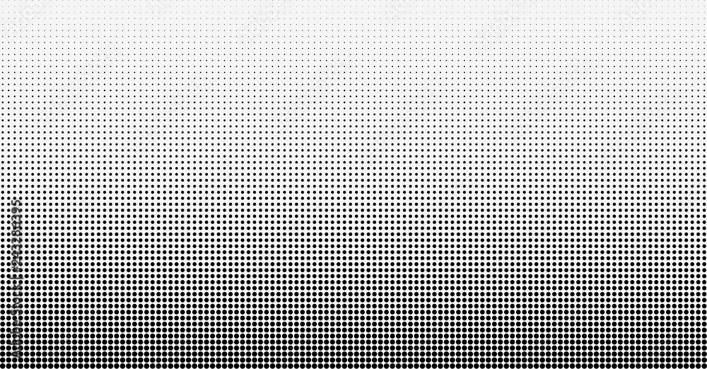 Halftone gradient vector background. From light to dark dots - obrazy, fototapety, plakaty 