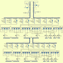 Wall Mural - Electric wiring diagram for power transformers