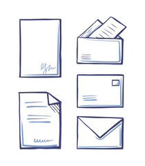 Poster - Documents with Signature, Envelopes and Folders
