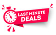 vector illustration last minute deal button, flat label flag sign, alarm clock countdown logo