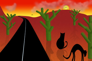 Wall Mural - Desert road