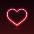 Neon heart. Bright neon light. Empty template. Valentines Day. Womens Day. Vector eps10
