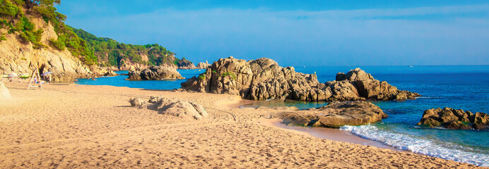 Fototapete - Panorama of beach in Spain, Ibiza