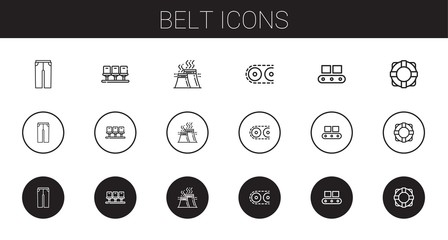 Wall Mural - belt icons set