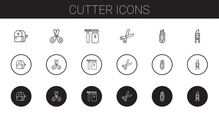 Sticker - cutter icons set