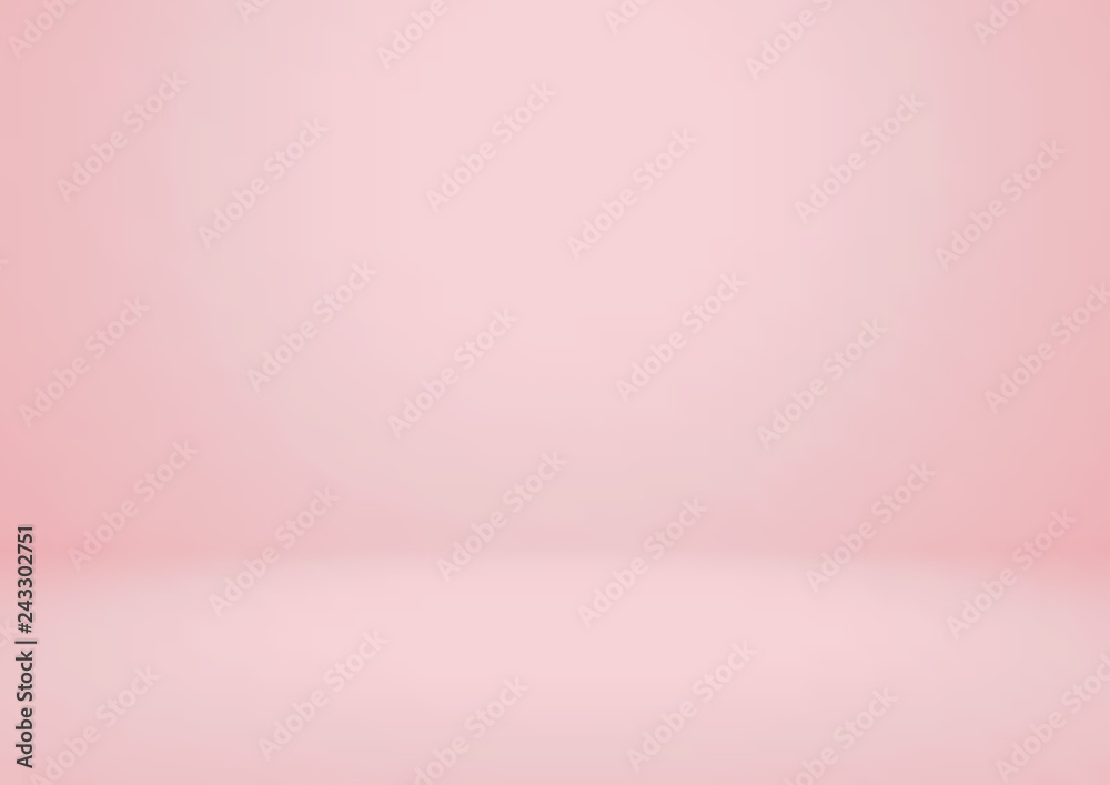 Empty pink studio room vector background. Can be used for for display or montage your products - obrazy, fototapety, plakaty 