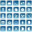© cvaradinac - Set web icons or buttons of blue color. Vector graphic illustration.