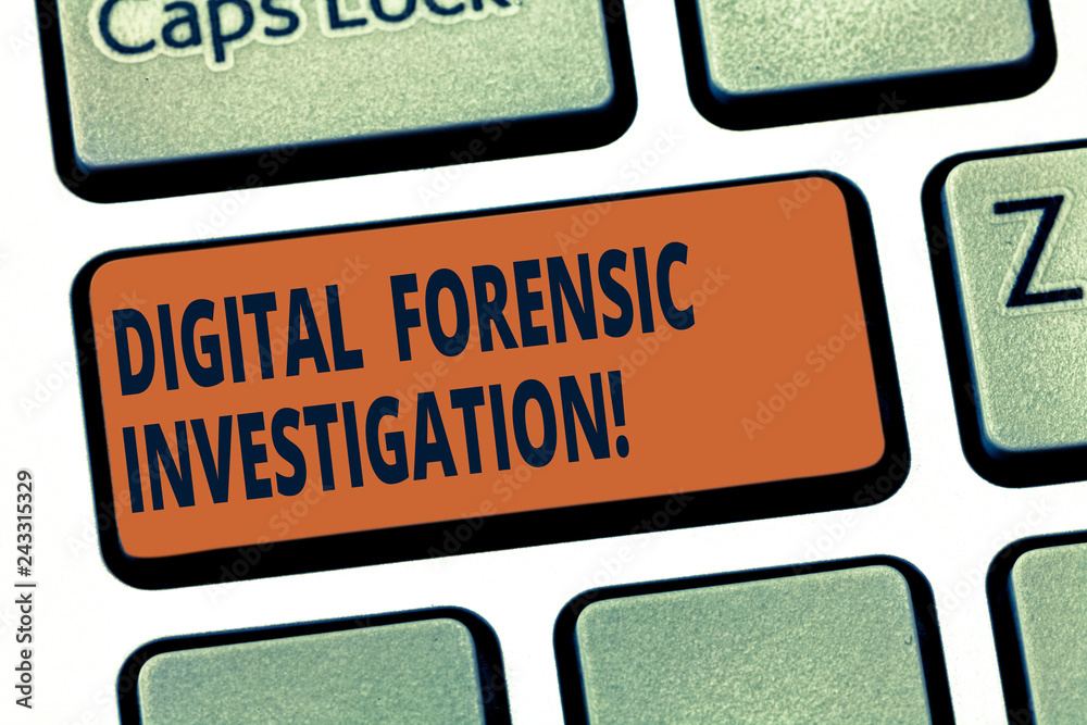 Handwriting text Digital Forensic Investigation. Concept meaning ...