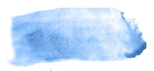 Abstract Watercolor Background Hand-drawn On Paper. Volumetric Smoke Elements. Blue, Marina Color. For Design, Web, Card, Text, Decoration, Surfaces.