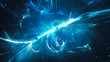 Blue glowing interstellar energy in space