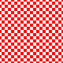 Vector Illustration Of The Seamless Pattern Of Red And White Checkered Square Abstract Background.