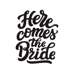 Wall Mural - Here comes the Bride text