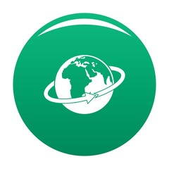 Poster - Flight around earth icon. Simple illustration of flight around earth vector icon for any design green