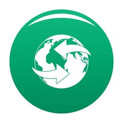 Poster - Moving earth icon. Simple illustration of moving earth vector icon for any design green