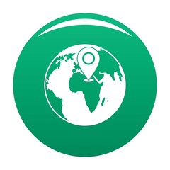 Poster - Earth navigation icon. Simple illustration of earth navigation vector icon for any design green