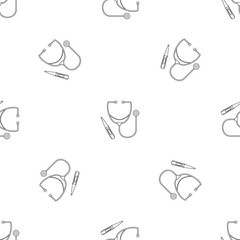 Poster - Stethoscope, thermometer icon. Outline illustration of stethoscope, thermometer vector icon for web design isolated on white background