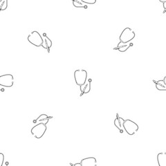 Poster - stethoscope, pen icon. outline illustration of stethoscope, pen vector icon for web design isolated 