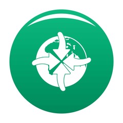 Poster - Arrow of world icon. Simple illustration of arrow of world vector icon for any design green