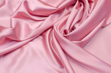 Wall Mural - Silk fabric, light pink satin fabric