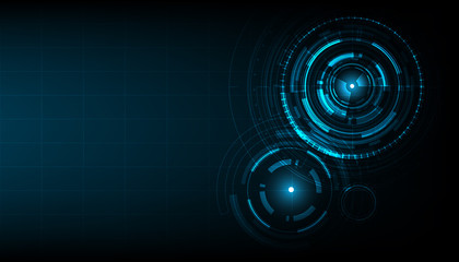 Poster - digital business , vector tech circle and technology background.