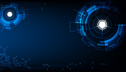 Poster - digital business , vector tech circle and technology background.